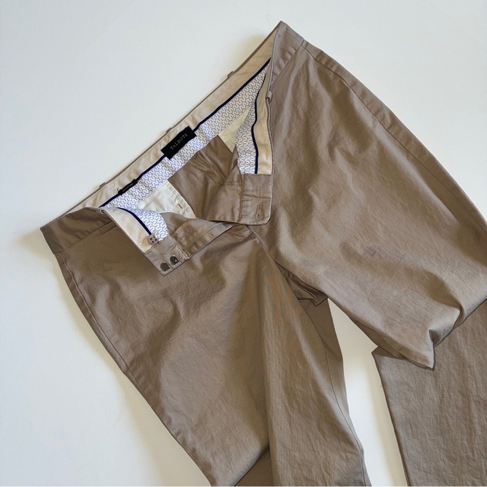 Classic Khaki Ankle Chino Pants Stretch Cotton Trousers Talbots Women’s Size 16